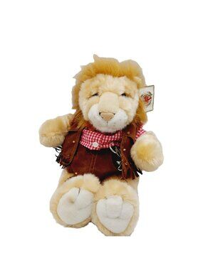 The Bear Factory Lion 13"  Plush Stuffed Animal 2001 In Shirt Shorts & Vest